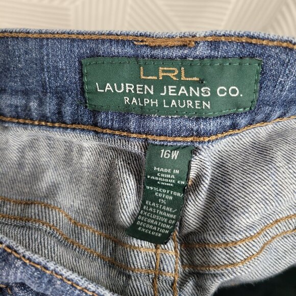 Ralph Lauren Jeans Size 16 16W Denim Boot Cut Medium Wash Womens Pants high Rise - Picture 5 of 5